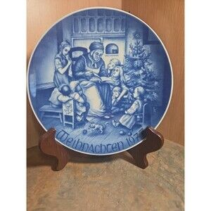 BAREUTHER 1977 CHRISTMAS PLATE MADE IN GERMANY L.E. STORY TIME VINTAGE